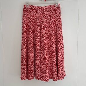 ROOLEE Vibrant Red Floral Skirt